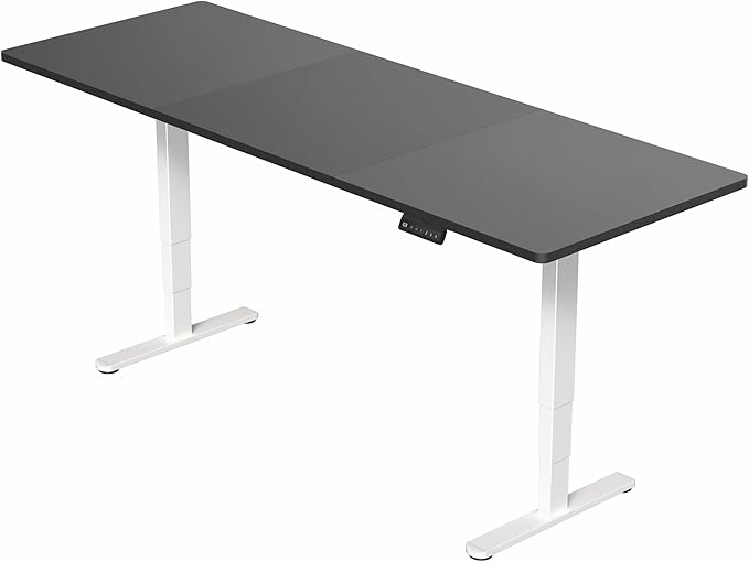 VIVO Electric 83 x 30 in Dual Motor Sit Stand Desk Memory Height Adjustment 2B Series Black Top White Frame DESK-KIT-2W8B