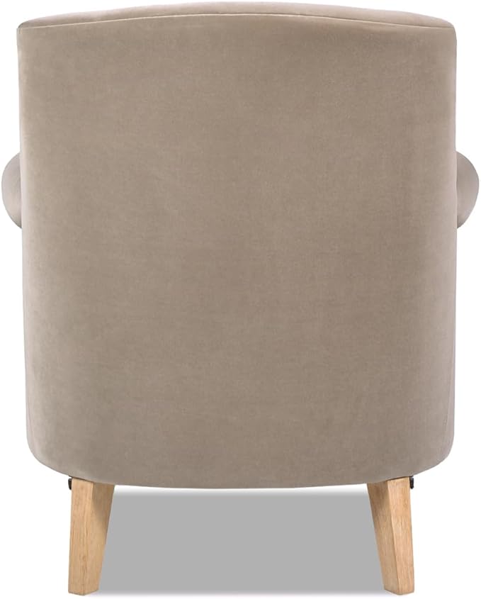 Jennifer Taylor Home Eloise 30 Pleated Sock Arm Living Room Accent Armchair Mink Beige Performance Velvet