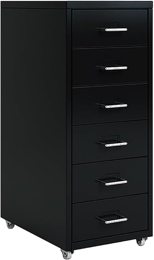 Rolling File Cabinet Metal File Cabinet Cabinet with Wheels 3/5 /6/8 Drawers Vertical Filing Cabinet for Home/Office (Color : Dark Gray Size : 6 Drawer)