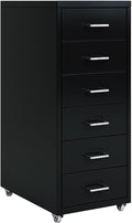 Rolling File Cabinet Metal File Cabinet Cabinet with Wheels 3/5 /6/8 Drawers Vertical Filing Cabinet for Home/Office (Color : Dark Gray Size : 6 Drawer)