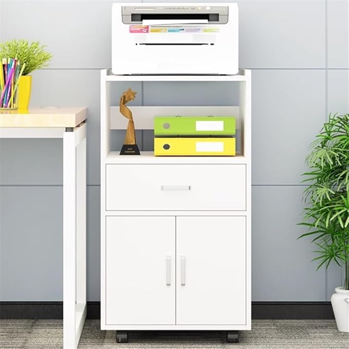 File Cabinets Large Capacity Storage Drawer Cabinet Office File Printer Data Organizer Vertical File Storage Cabinets(White)