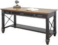 Martin Furniture Hartford Traditional Wood Writing Desk with Drop-Front Keyboard/Pencil Drawer 2 Utility Drawers in Black Finish