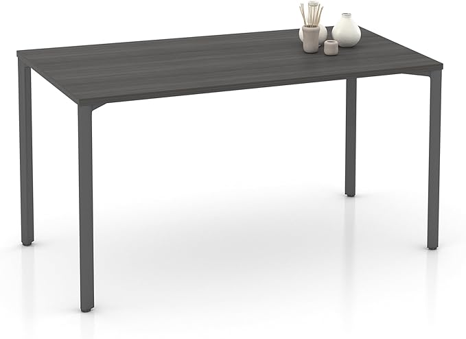 Laura Davidson Furniture Hudson Executive Desk Minimalist Commercial-Grade Computer Desk Writing Desk for Home Office Modern Desk (Dark Grey Top with Graphite Legs)