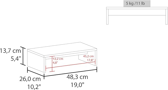 19 Wide Monitor Stand Riser Laptop Stand for Desk Laptop Riser Desk Organizer for Monitor Computer Stand for Laptop PC Printer for Home Office Light Gray