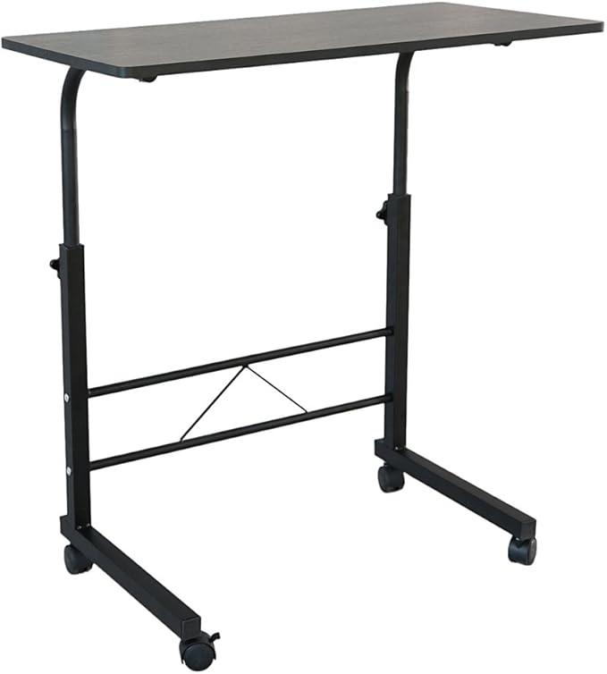 Standing Desk Adjustable HeightStanding Desk SmallRolling Table Adjustable Height with Black Desktop(23.62 L x 15.75 W) for HomeOffice