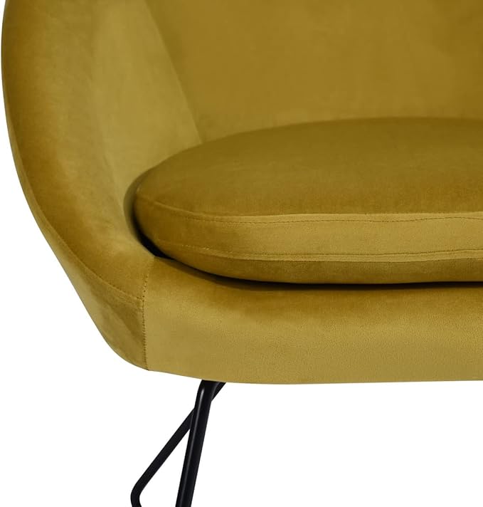 Accent Chair Armchair Fashion Velvet Fabric Upholstery Accent Chairs for Living Room BedroomYellow