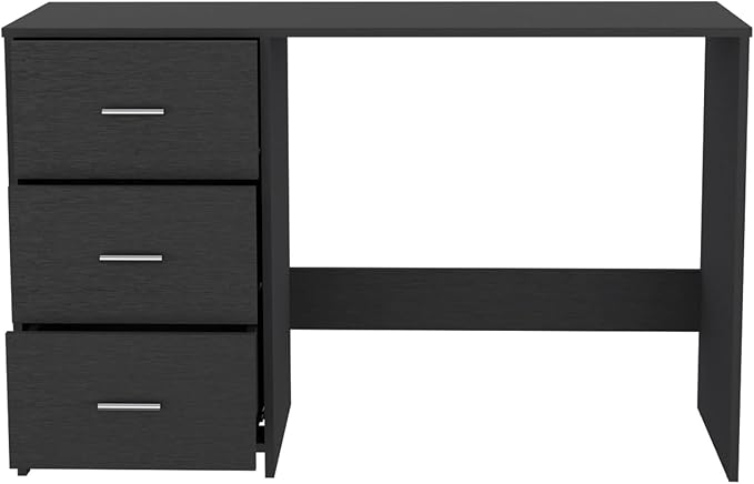 Penau Writing Desk with Three Drawers Classic Black Wengue Finish 47 Inches W x 16.5 Inches D Perfect for Home Office
