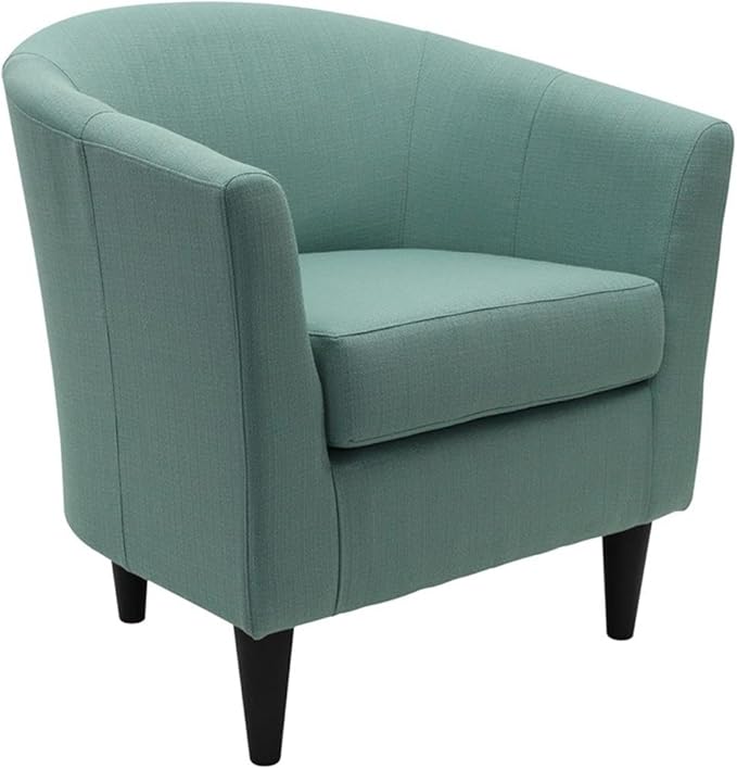 Pemberly Row Traditional Polyester Fabric Club Chair Blue Finish 32 H x 30.5 W x 27.5 D 17.5 Seat Height Padded Seat Modern Style Accent Chair for Living Room or Bedroom