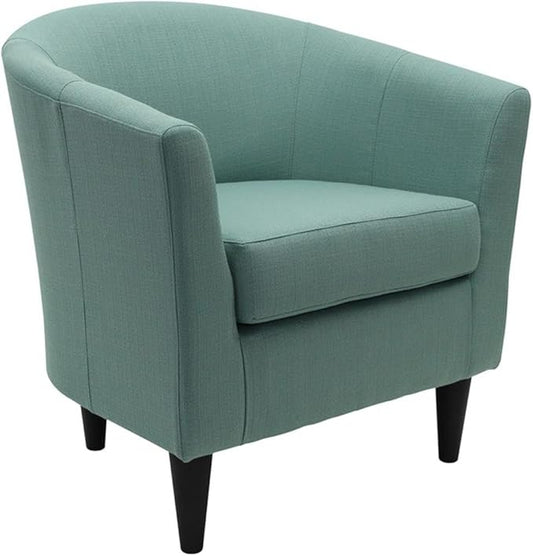 Pemberly Row Traditional Polyester Fabric Club Chair Blue Finish 32 H x 30.5 W x 27.5 D 17.5 Seat Height Padded Seat Modern Style Accent Chair for Living Room or Bedroom