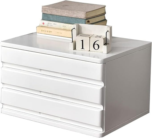 Multi-Layer Drawer Storage Box Solid Wood Flat File Cabinet A4 Treatment Storage Cabinet For Home Desktop Office(Color:BSize:3 drawer)