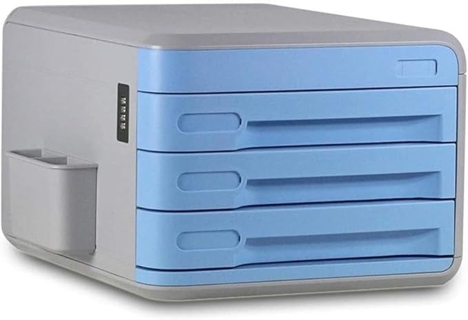 CHEFFS Desk File Cabinet File Manager- Desktop Storage Box - with Password Lock Drawer Type Multi-Layer File Cabinet OfficeHomeMall(Black)