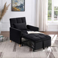 Sleeper Sofa Bed 3-in-1 Convertible Chair Bed Multi-Functional Sleeper Chair Soft Velvet Fabric for Living Room Apartment Office (Black-Velvet)
