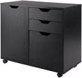 2 Section Mobile Filing Cabinet Black 3 Drawers File Storage Adjustable Shelf Rolling Casters Office Furniture