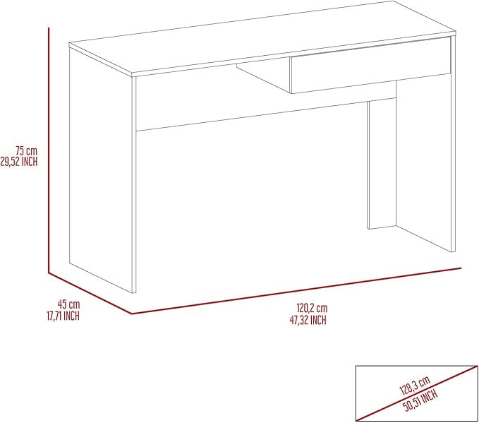 Black Wengue 2-Drawer Computer Desk