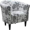 Pemberly Row Traditional Fabric &amp EPS Club Chair 32H x 30.5W x 27.5D Fun Cow Print Cover Black and White Finish Padded Seat Durable Construction Accent Chair for Living Room or Bedroom Us