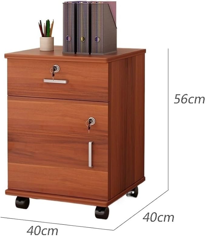 Furniture Simple Locking Mobile Low Cabinet Office File Cabinet with Drawer File Organizer Printer Stand(White)