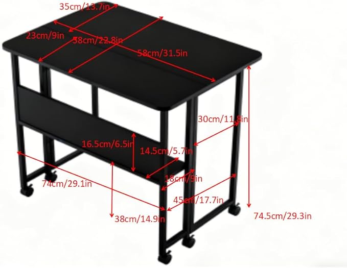 31.5 Inch Folding Computer Desk with Storage Shelf Small Foldable Computer Desks for Small Space Portable Writing Table for Home Office Bedroom Dorm Room Apartment Easy Assembly