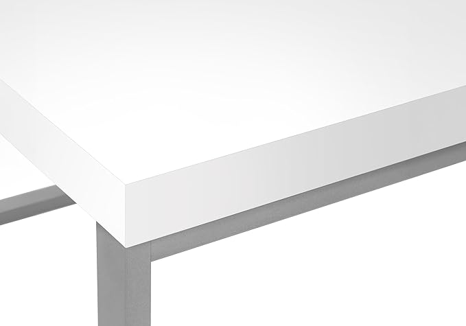 Monarch Specialties I 7585 Computer Desk Home Office Corner Left Right Set-up Storage Shelves 60 L L Shape Work Laptop Metal Laminate White Grey