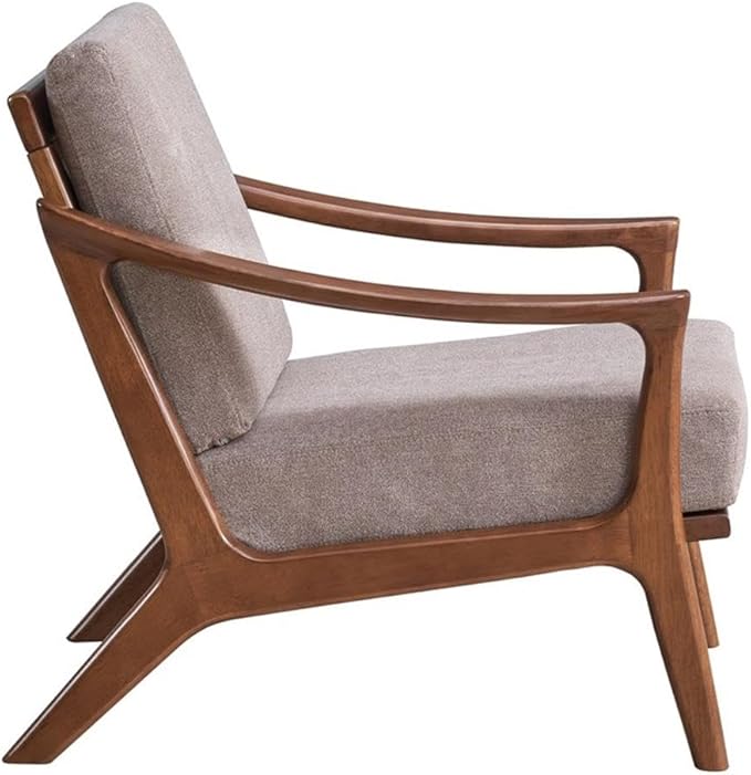 Acme Furniture Lide Upholstered Fabric &amp Wood Accent Chair in Brown