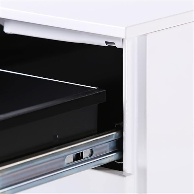 GRFIT File Cabinet Three Drawers Side Pull Metal File Cabinet White Iron Chest of Drawers for Home Office Furniture 30 * 45 * 60cm Filing Cabinets