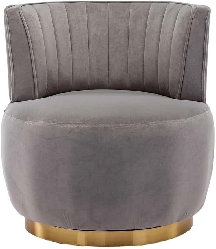 KINFFICT Velvet Swivel Accent Barrel Chair Set of 2 Mid Century Modern Arm Chair 360° Swivel Club Chairs Upholstered Comfy Single Sofa Chair Cozy Leisure Chair for Living Room Bedroom Lounge Hotel
