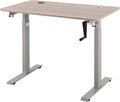UNICOO Crank Adjustable Height Standing Desk Game Table Home Office Table Computer Desk with USB and Wireless Charger (NTCSET-01 - Antique Oak - M2)