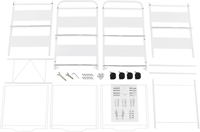 mignonnememe Rolling File Cart 4-Tier Rolling Cart Organizer Hanging Files Stand with Wheels Mobile Filing Cabinet for Office Home School Organization (White)