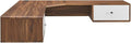 Modway EEI-5863-WAL-WHI Transmit 55 Wall Mount Corner Wood Office Desk Walnut White