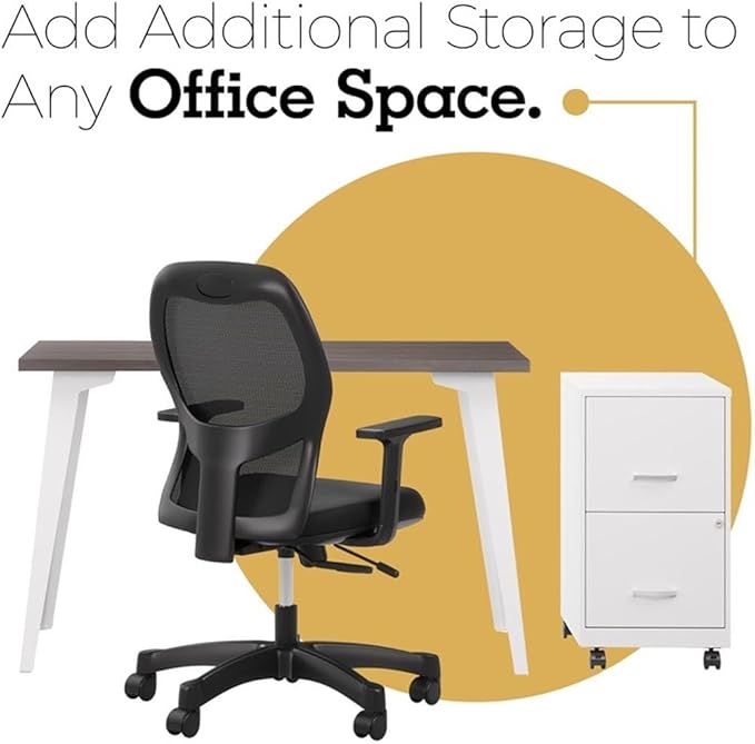 Orison Office 18 2 Drawer Mobile Ultra Pedestal File Cabinet Alpine White