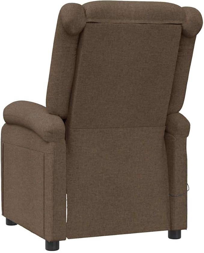 Massage Chair Brown Fabric Single Chair Electric Heat Power Lift Recliner for Room &amp Living - Best Heated Recliners Choice