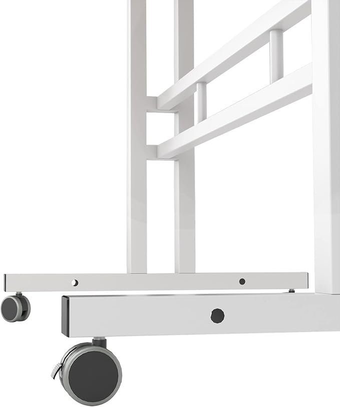 soges 23.6inches Height Adjustable Desk Laptop Desk on The Wheels Rolling Stand Up Desk Computer Desk Adjustable Standing Desk Sit and Stand Desk Portable Laptop Table Beige