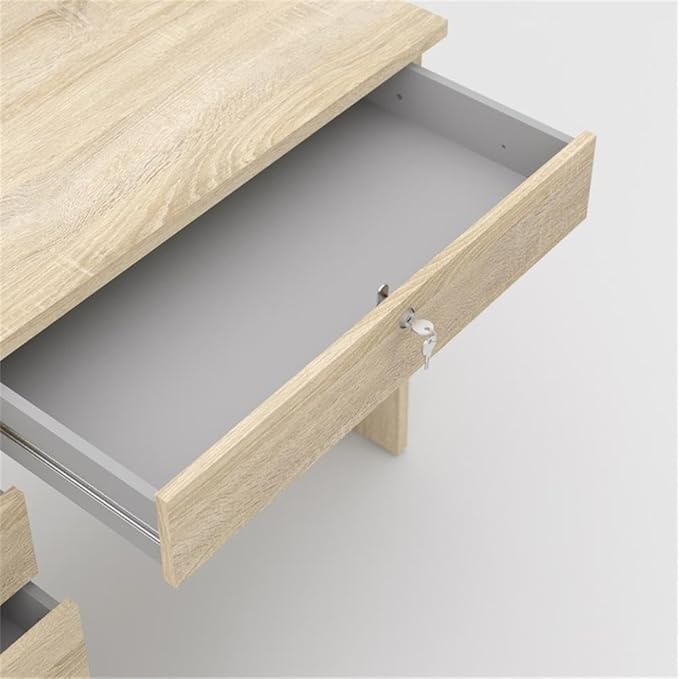 Tvilum Walden Desk with 5 Drawers Oak Structure