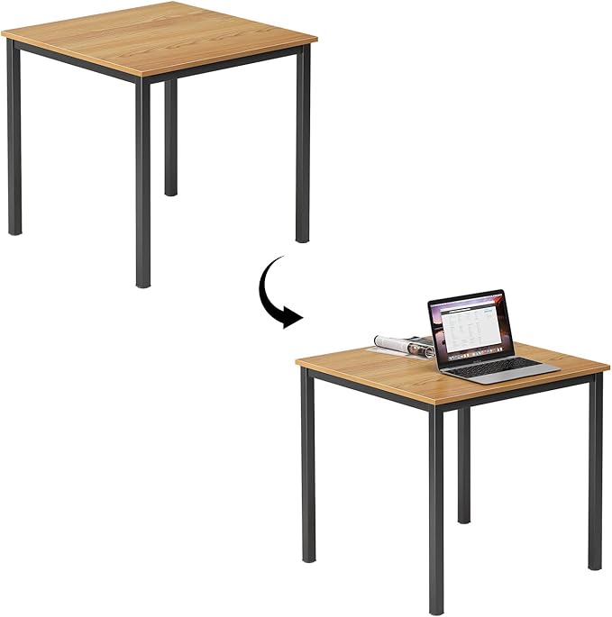 DlandHome Small Computer Desk for Home Office Table Writing Table for Small Spaces Study Table Laptop Desk 31.5x31.5 Inch