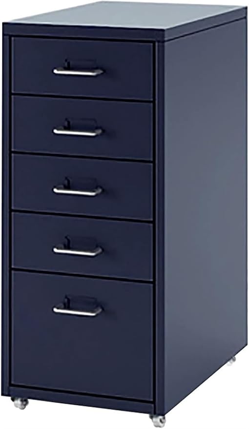 Filing Cabinet Pink Metal Filing Cabinet 5 Drawers Mobile Storage Cabinet - Colled Rolled Steel (Color : Grey Size : 41x28x69CM)