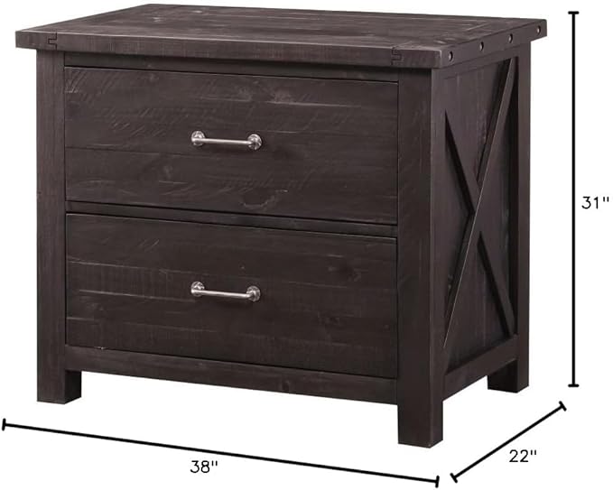 Modus Furniture Yosemite Solid Wood Lateral File Cabinet Café