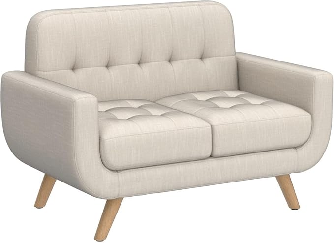 Rosevera Elena Contemporary Accent Armchair with Linen Upholstery Living Room Furniture Beige