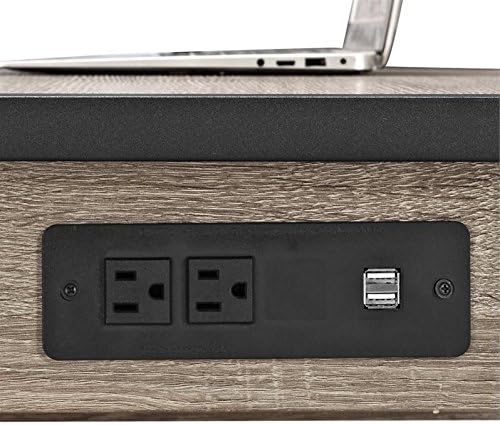 Scranton &amp Co 60 Work from Home Office Laptop Computer Desk with Storage in Driftwood and Black