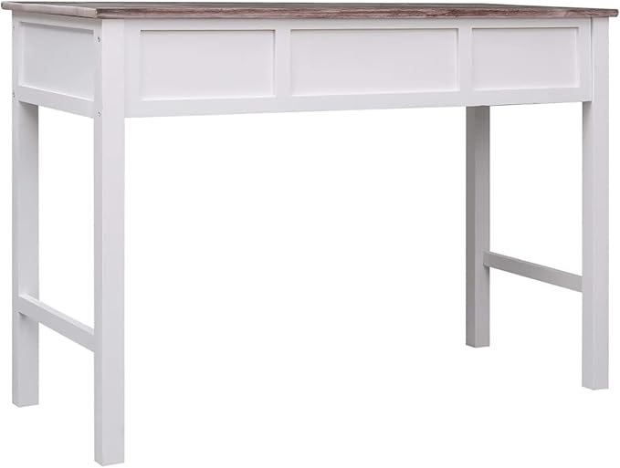 Writing Desk Brown 43.3x17.7x29.9 Wood Desk for Bedroom Office Desk Computer Desk Writing Desk
