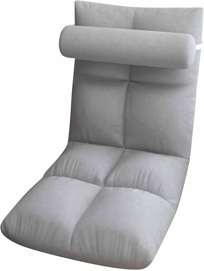 Denash Foldable Floor Lazy Sofa with Lumbar Pillow 5 Adjustable Positions Chaise Lounger Sofa with Back Support Soft Bean Bag Sofa Bed Floor Sofa for Home Living Room Bedroom