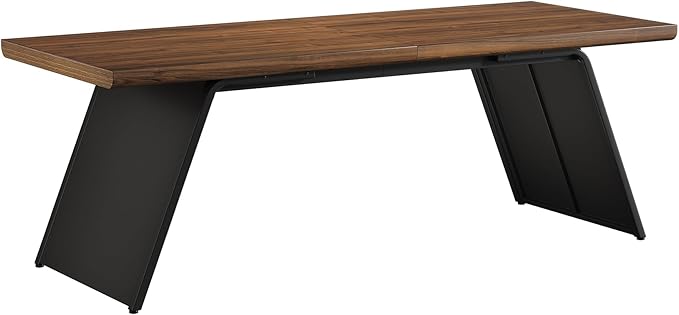 Tribesigns 79” Double Desk for Two People Extra Long Computer Desk with Walnut Wood Top &amp Black Metal Base Heavy Duty 2 Person Home Office Writing &amp Gaming Table