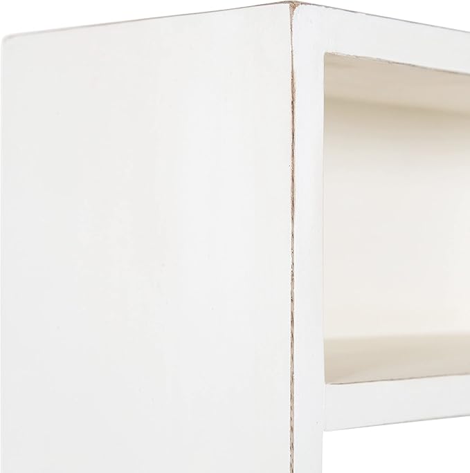 Kate and Laurel Georgie Rustic Wood Floating Desk 26 x 6 x 30 White Transitional Computer Desk for Home Office with Folding Design