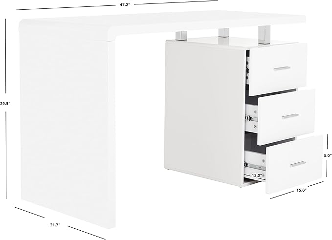 Safavieh Home Office Orrin Modern White 3-drawer Desk