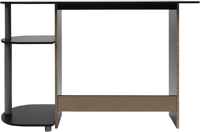 WC Redmon Black Computer Laptop Media Home Office Desk Woodgrain Finish Full5505BK