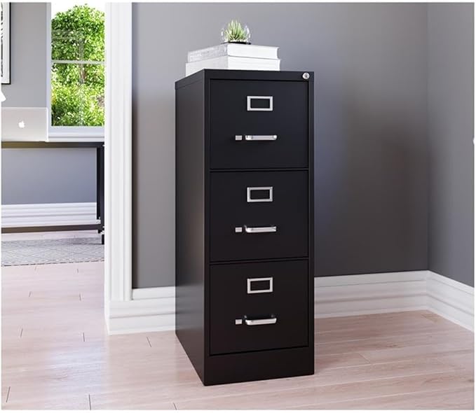 UrbanPro 3 Drawers 40.19 Vertical Black Metal Filing Cabinet Lockable Pre-Assembled Stationary Letter Size for Home Office