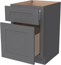 RTA Solid Wood File Cabinet with 2 Drawers Desk Under-Table Wooden File Cabinet Suitable for Bedside or Freestanding File Storage Cabinet (Pebble Gray 18 W × 21 D × 29.5 H)