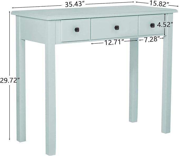STHOUYN Home Office Small Writing Desk with Drawers Bedroom Study Table for Adults/Student Vanity Makeup Dressing Table Save Space Gifts Green (Light Green)