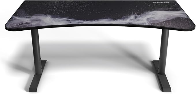 Arozzi Arena Special Edition Ultrawide Curved Gaming and Office Desk with Full Surface Water Resistant Desk Mat Custom Monitor Mount Cable Management Cut Outs - Gunmetal Galaxy