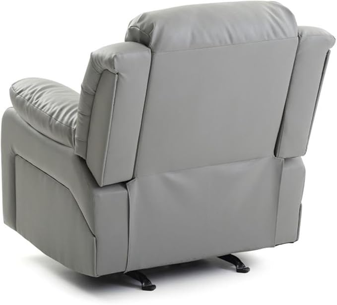 Glory Furniture Daria Faux Leather Rocker Recliner in Gray