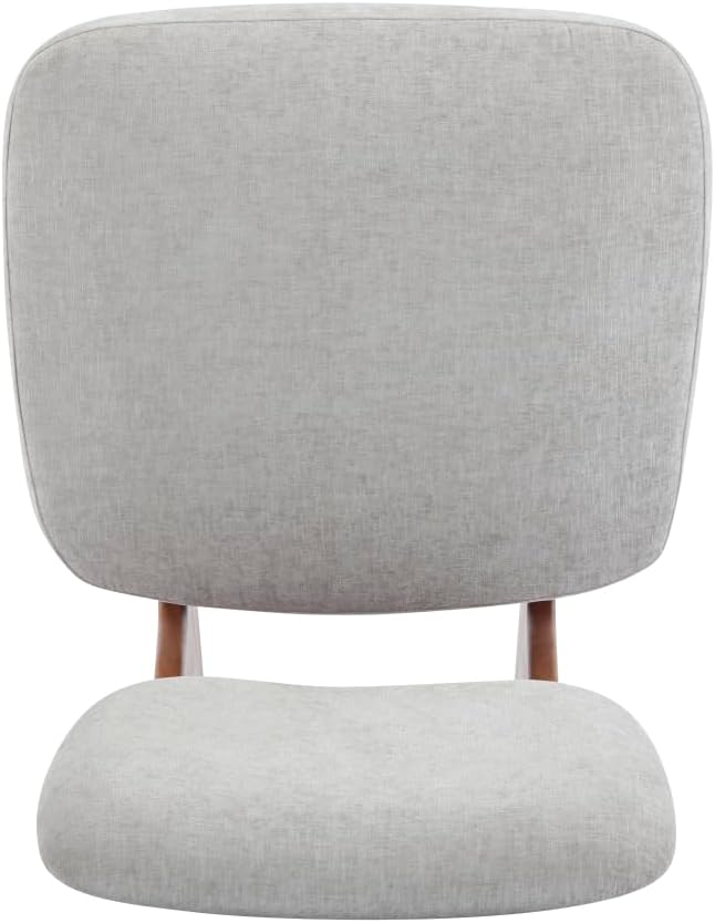 [Set of 2] Modern Beige Lounge Chair with Polyester Upholstery Sturdy Black Wood Base Stylish and Comfortable Accent Seating for Living Room (Gray + Walnut + Polyester + Solid Wood)