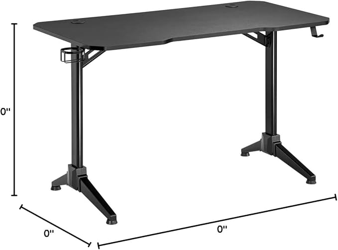 Monoprice Home Office Steel Frame Computer Desk - Black with Solid-Core 4-Foot Desktop and Accessory Attachments Workstation Study Table - Workstream Collection